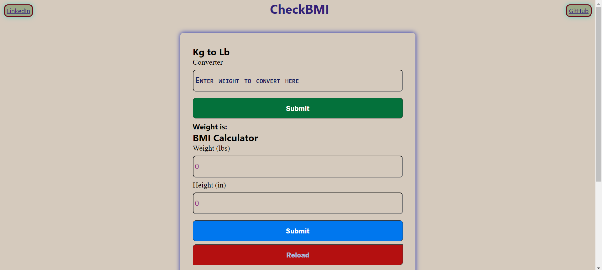 BMI Calculator