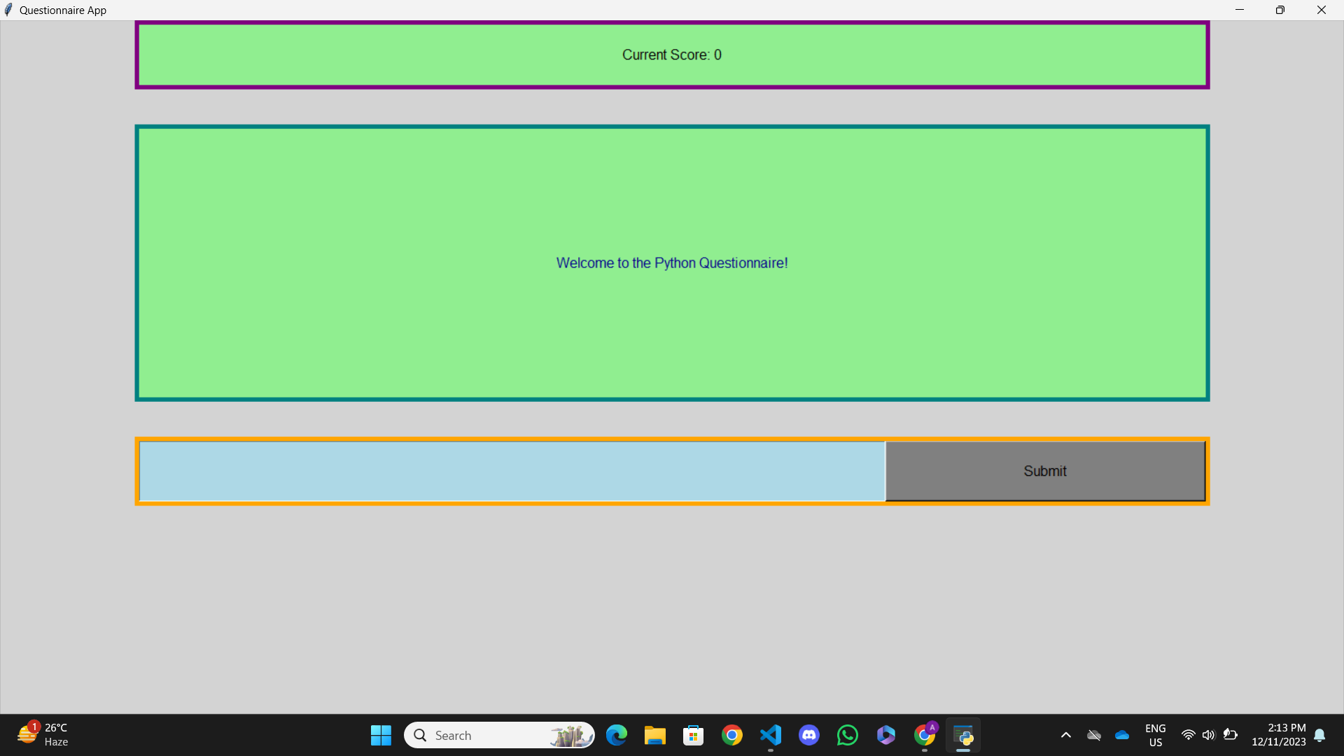 Python Questionnaire App